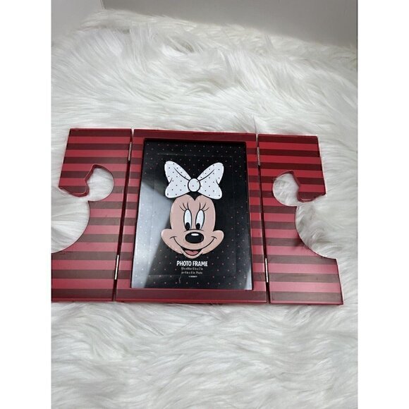 DISNEY PARKS Minnie Mouse Red Fold Out Photo Picture Frame Polka Dots - Picture 1 of 10